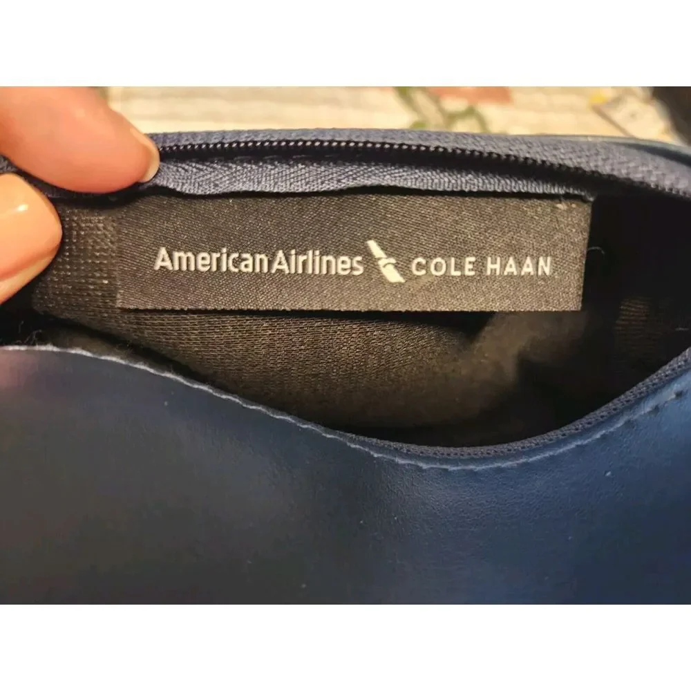 COLE HAAN Blue PVC‎ Cosmetic Case Travel Pouch